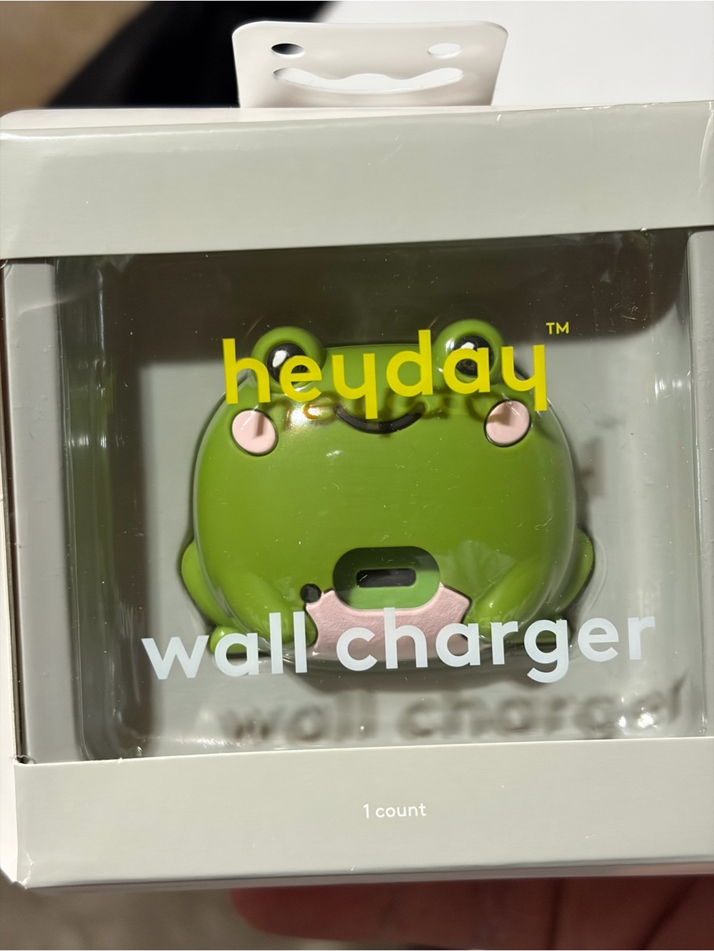 heyday Green and Pink Frog Wall Charger